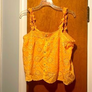 Loose eyelet sleeveless top